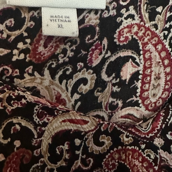 J Jill Paisley Boho Lightweight Rayon Long Sleeve Blouse Top Women's XL - Picture 5 of 8